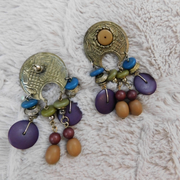 Tribal set, boho, elephant necklace, earrings - Picture 4 of 8